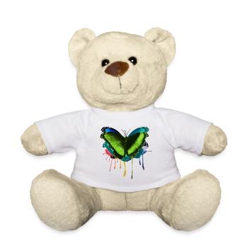 Schmetterling bunt regenbogen fly von Mrs Erdnuss - Teddy - Weiß - Vorne