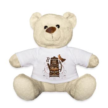 Der frühe Vogel kann den Kaffee machen Büro Spruch - Teddy - Weiß - Vorne
