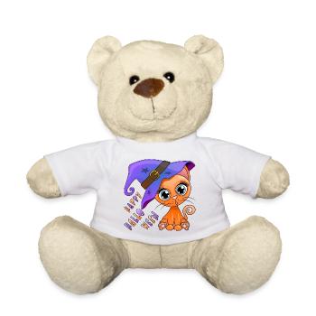 Adorable chaton d'Halloween - Orange - Nounours - blanc - Devant