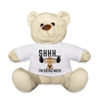 Bodybuilder Shhh Ich mache Mathe Langhantel - Teddy - Weiß - Vorne