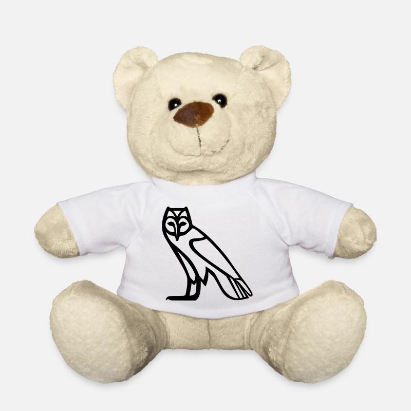Hiéroglyphe de hibou - Nounours - blanc