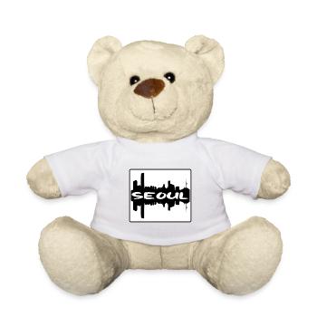 Seoul South Korea Skyline Silhouette Travel Souven - Teddy Bear - white - Front