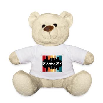 Oklahoma City Oklahoma Usa Skyline Silhouette Trav - Teddy Bear - white - Front