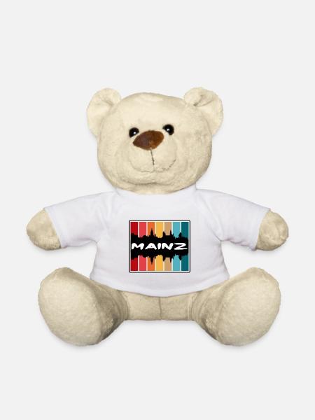 Mainz Deutschland Skyline Silhouette Reisesouvenir - Teddy - Weiß