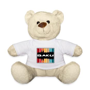 Bakou Azerbaïdjan Skyline Silhouette Souvenir de voyage - Nounours - blanc - Devant