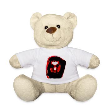 Hoody head: Rot - Teddy - Weiß - Vorne