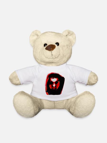 Hoody head: Rot - Teddy - Weiß
