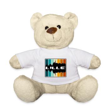 Lille France Skyline Silhouette Voyage Souvenir - Nounours - blanc - Devant