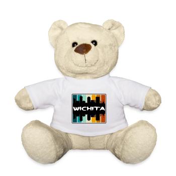 Wichita Kansas USA Skyline Silhouette Reisen Souve - Teddy - Weiß - Vorne