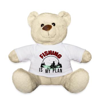 FISHING IS MY PLAN - Teddy Bear - white - Front