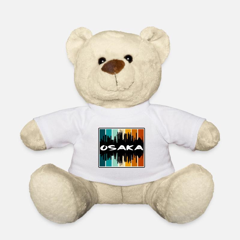 Osaka Japan Skyline Silhouette Reise Souvenir - Teddy - Weiß