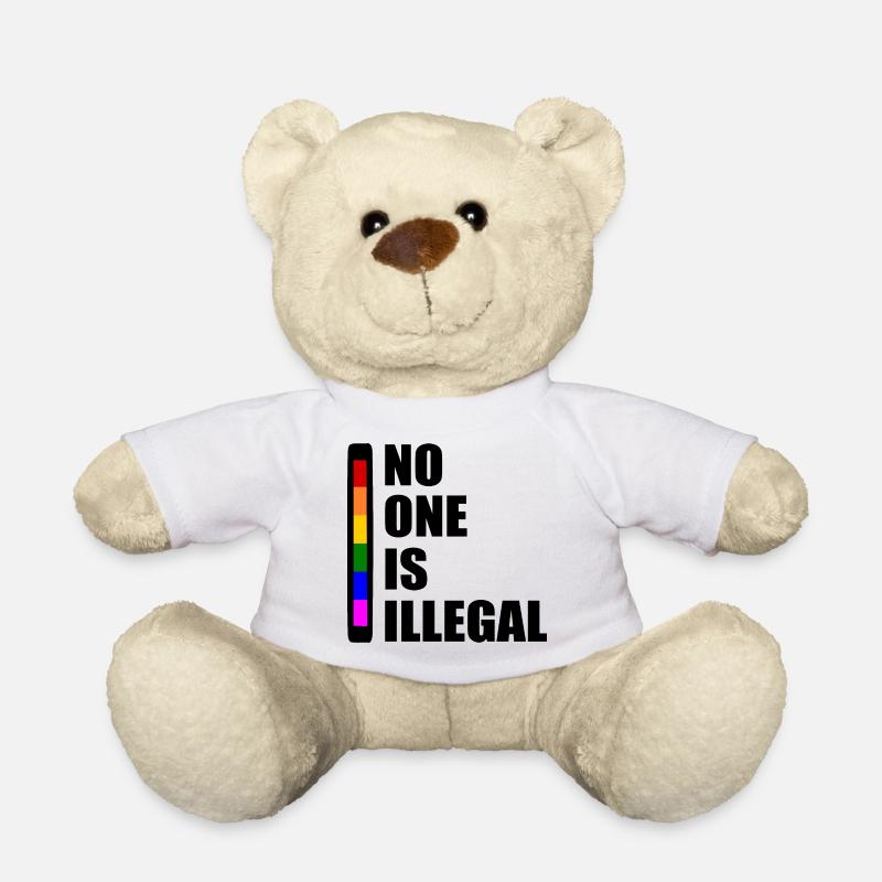 No one is illegal - Teddy Bear - white