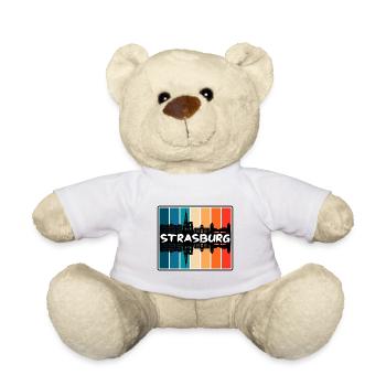 Strasburg Frankreich Skyline Silhouette Travel Souveni - Teddy - Weiß - Vorne