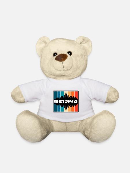 Peking China Skyline Silhouette Reise Souvenir - Teddy - Weiß