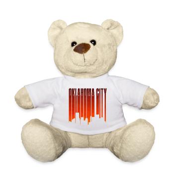 Oklahoma City Skyline Feuerrot - Teddy - Weiß - Vorne