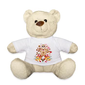 Gingerbread Man Sugar Skull Style for Christmas - Teddy Bear - white - Front