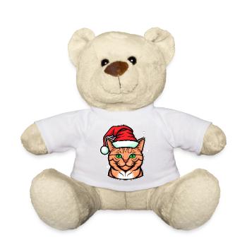 Belle illustration de chaton de Noël pour tous - Nounours - blanc - Devant