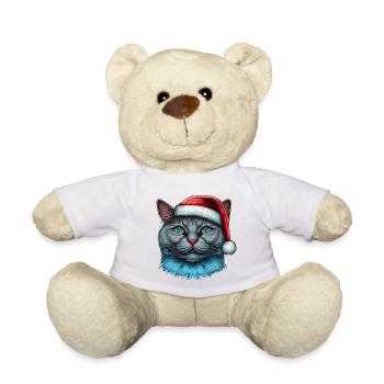 Niedliche Advent Kätzchen Illustration, eine ausgezeichnete - Teddy - Weiß - Vorne