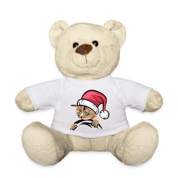 xmas cat cat icon cats christmas comic - Teddy Bear - white - Front