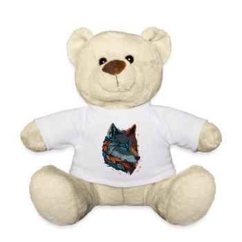 Peinture numérique cool d’un loup - Nounours - blanc - Devant