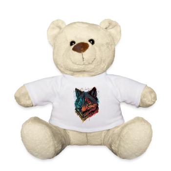 Une œuvre d’art de loup pour tous les passionnés de la forêt - Nounours - blanc - Devant