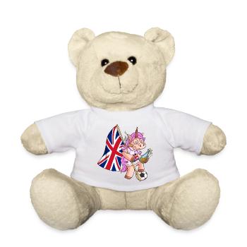England Party Unicorn - Teddy Bear - white - Front