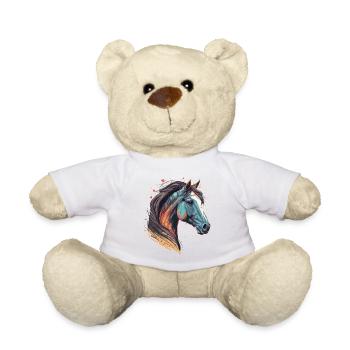 Stallion Head - Teddy Bear - white - Front