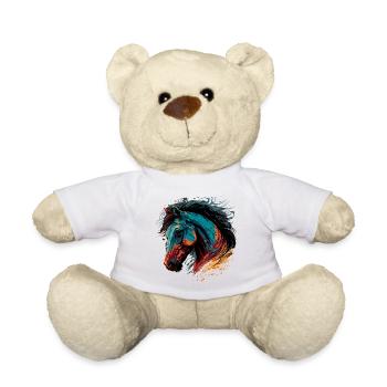 Trendy Horse Head Design - Teddy Bear - white - Front