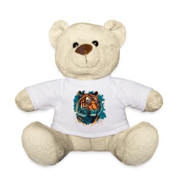 Illustration de la tête de tigre - Nounours - blanc - Devant