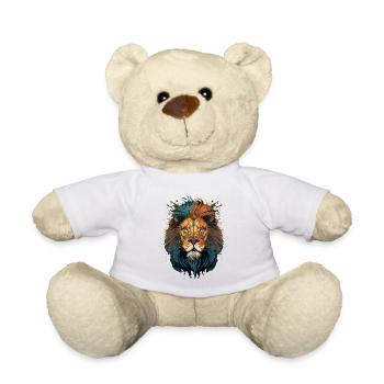 Digital Illustration of a Lion Head - Teddy Bear - white - Front