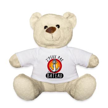J'peux pas j'ai bateau - rétro - Nounours - blanc - Devant