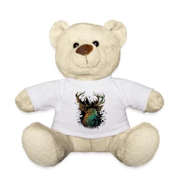 Antlers Head - Teddy Bear - white - Front