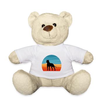 Amoureux des chiens brésiliens Silhouette Vintage Coucher de soleil - Nounours - blanc - Devant
