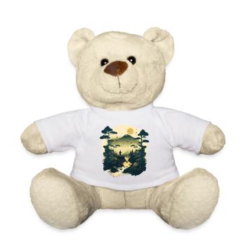 Japanischer Holzschnitt - Teddy - Weiß - Vorne