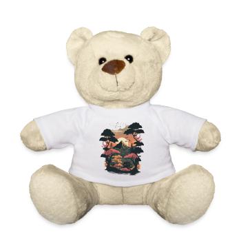 Landschaft Holzschnitt - Teddy - Weiß - Vorne
