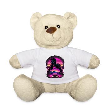 Synthwave-Kunst - Teddy - Weiß - Vorne