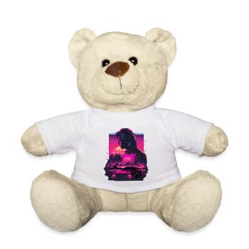 Neon Retro Art - Teddy Bear - white - Front