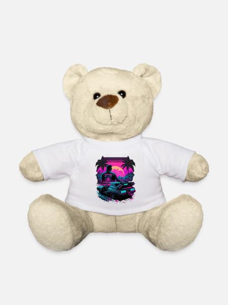 80er Jahre Neon - Teddy - Weiß