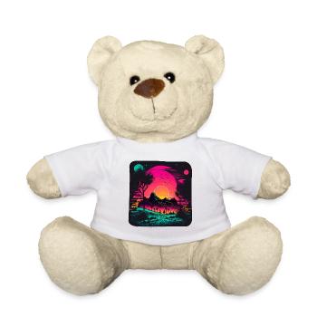 Gruselige Neonlandschaft - Teddy - Weiß - Vorne