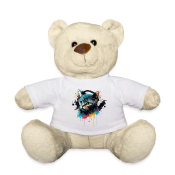 Music Cat - Teddy Bear - white - Front