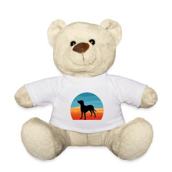 Bleu De Gascogne Petit Dog Silhouette Retro Sunset - Teddy - Weiß - Vorne
