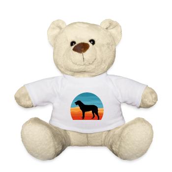 Cao De Castro Laboreiro Dog Silhouette Retro Sun - Nounours - blanc - Devant