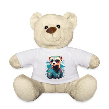 Ferret with Sunglasses - Teddy Bear - white - Front