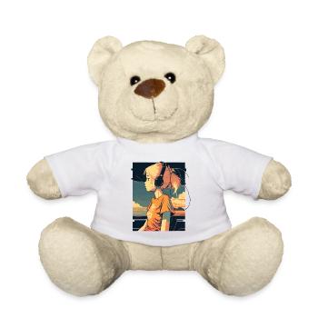 Retro Anime Girl - Teddy Bear - white - Front