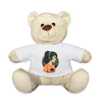 Mignonne fille d’anime - Nounours - blanc - Devant