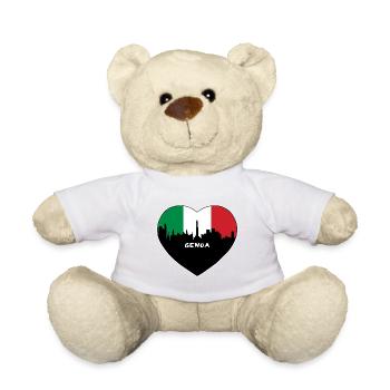 Genua Italien Flagge Skyline Reise Souvenir - Teddy - Weiß - Vorne