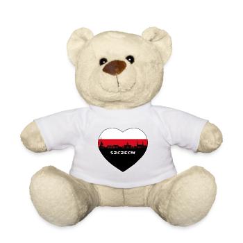 Stettin Polen Flagge Skyline Reise Souvenir - Teddy - Weiß - Vorne