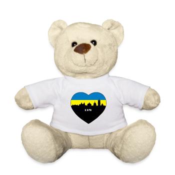 Flaggen-Skyline-Reise-Andenken Lembergs Ukraine - Teddy - Weiß - Vorne