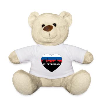 Flaggen-Skyline-Reise-Andenken St. Petersburgs Russland - Teddy - Weiß - Vorne