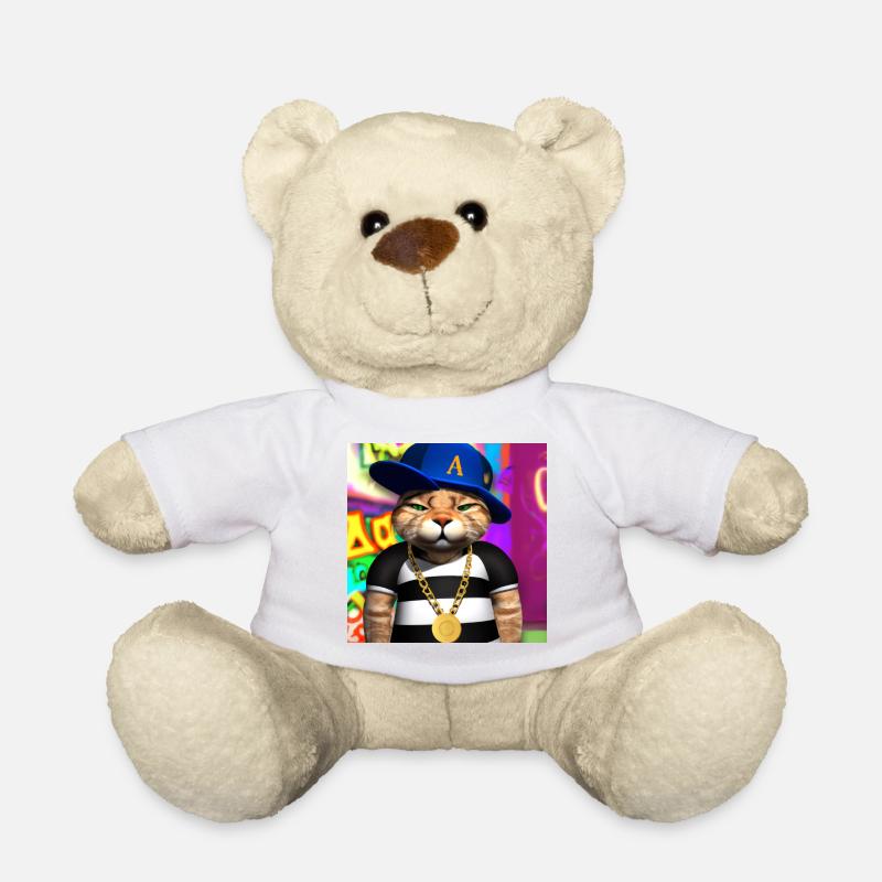 Coole Katze - KI generierte Kunst - AI Art - Teddy - Weiß